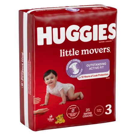 Unisex Baby Diaper Huggies Little Movers Size 6 Disposable Moderate Absorbency