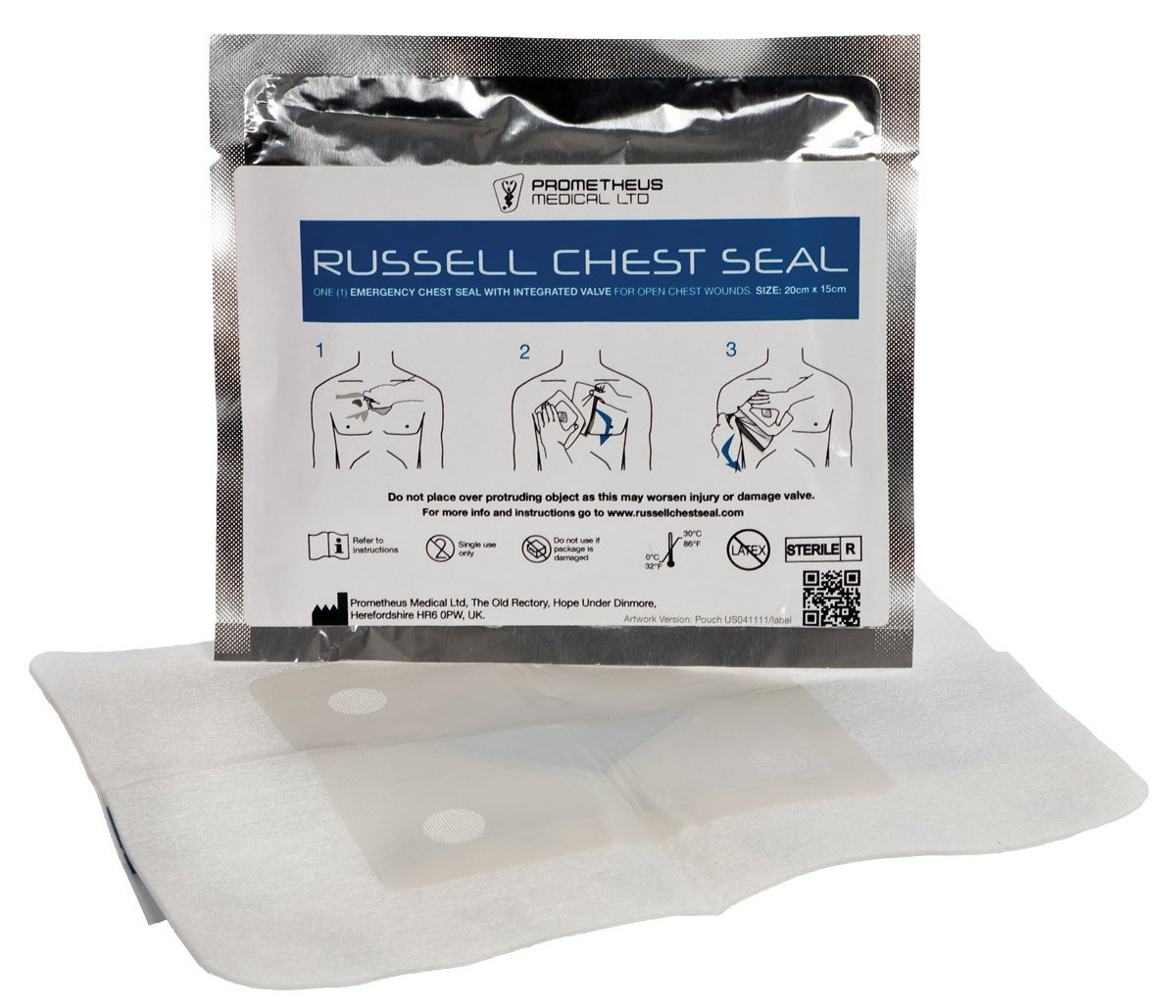 Russell Chest Wound Seal 6 x 7.75 Inch, Sterile – 1 per Pack