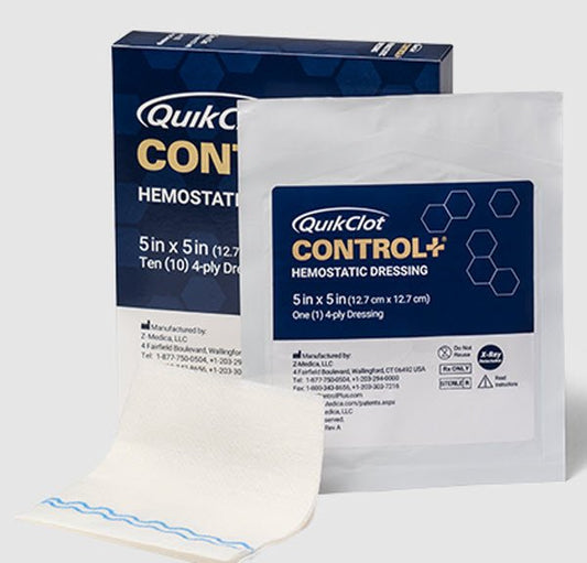 QuikClot Control+ Hemostatic Dressing 5 x 5 Inch Sterile Gauze