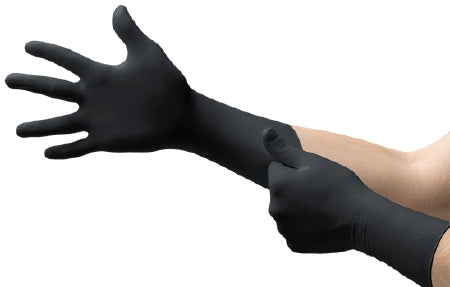 Exam Glove MICROFLEX MidKnight XTRA Medium NonSterile Nitrile Extended Cuff Length Fully Textured Black Fentanyl Tested