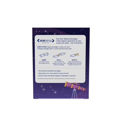 Stat Strip Adhesive Strip – Kid Design (Planets / Stars) 3/4 x 3 Inch