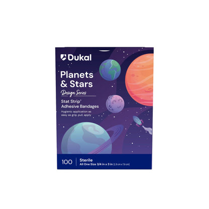 Stat Strip Adhesive Strip – Kid Design (Planets / Stars) 3/4 x 3 Inch
