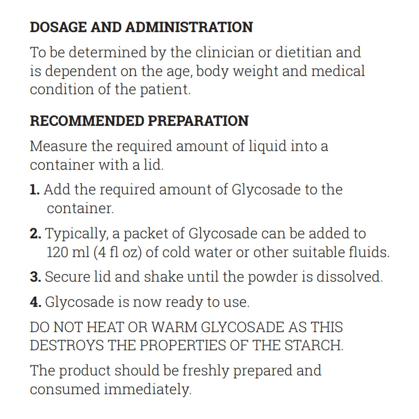 Glycosade Unflavored Powder 60 g Individual Packet Oral Supplement for Glycogen Storage Disease