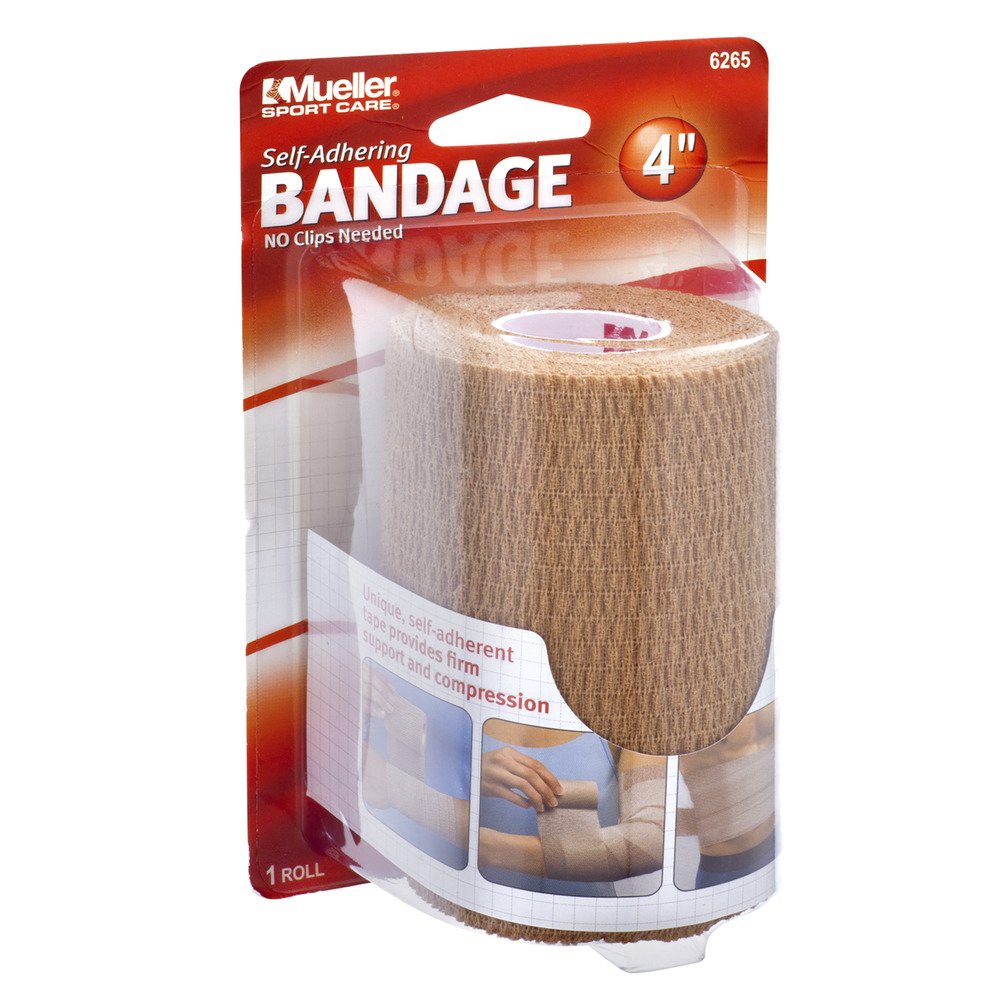 Mueller Cohesive Bandage 4 Inch x 5 Yard Self-Adherent Compression Wrap