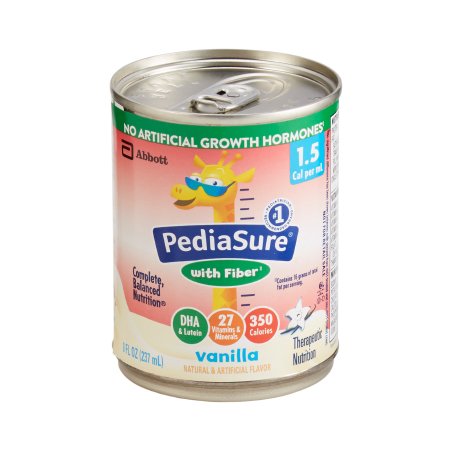 PediaSure 1.5 Cal with Fiber Vanilla Flavor, 8 oz. Can, Liquid Fiber (Case of 24)