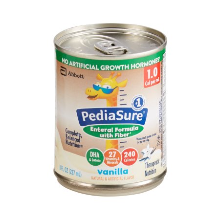 PediaSure 1.0 Cal with Fiber Vanilla Flavor 8 oz. Can - Complete Nutrition for Children (CS/24)