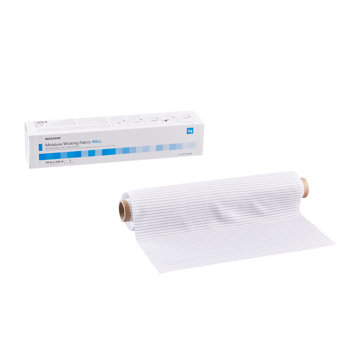 McKesson Silver Moisture-Wicking Fabric Roll 10 x 144 Inch Nonsterile