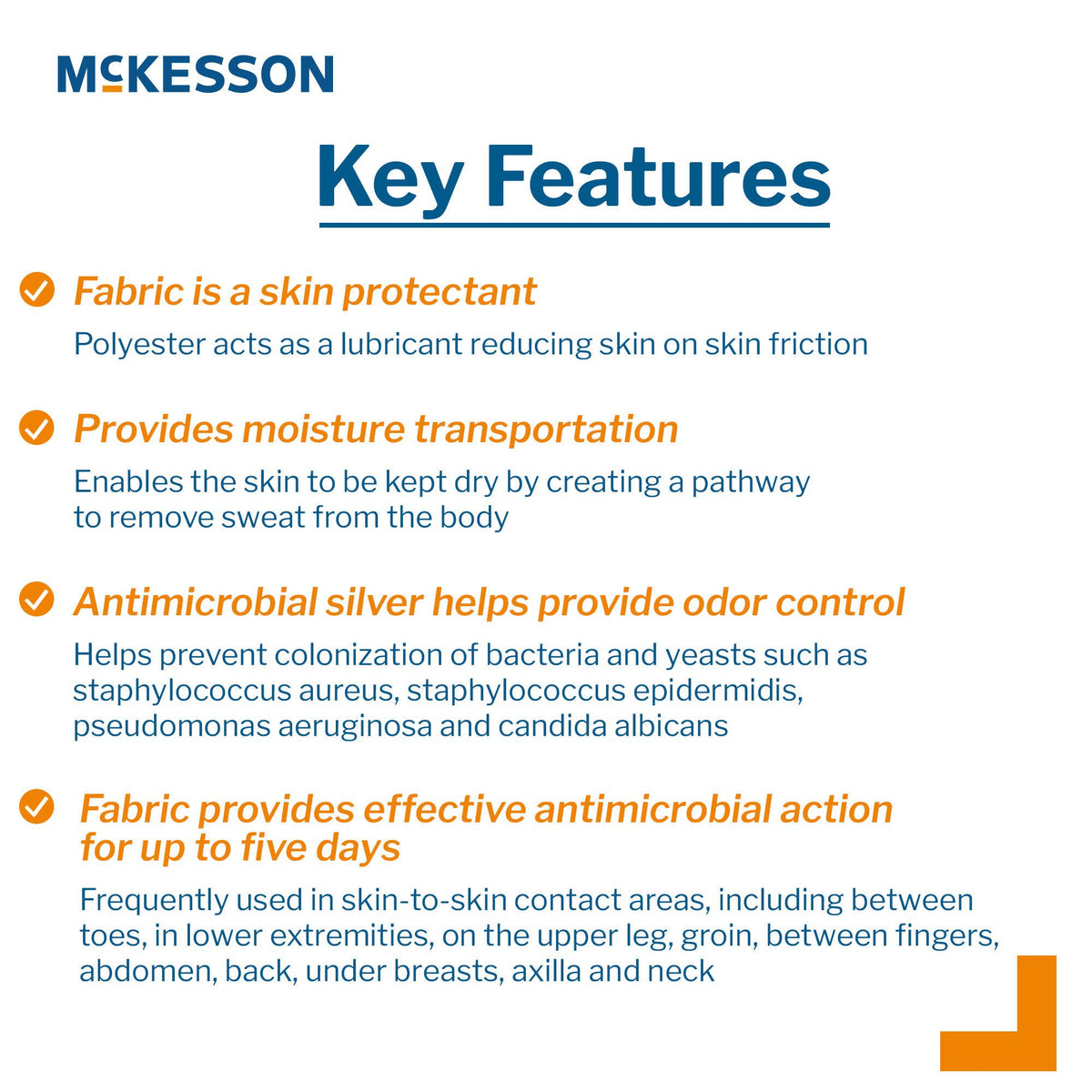 McKesson Silver Moisture Wicking Fabric 10 x 36 Inch, Nonsterile