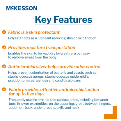 McKesson Silver Moisture Wicking Fabric 10 x 36 Inch, Nonsterile