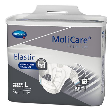 Unisex Adult Incontinence Brief MoliCare Premium Elastic 10D Large Disposable Heavy Absorbency