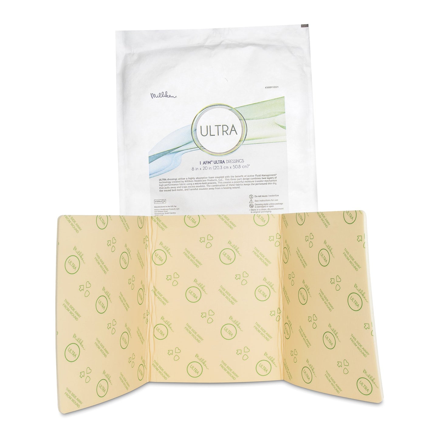 ULTRA Foam Dressing 8 x 20 Inch – Sterile, Nonadhesive, Film Backing
