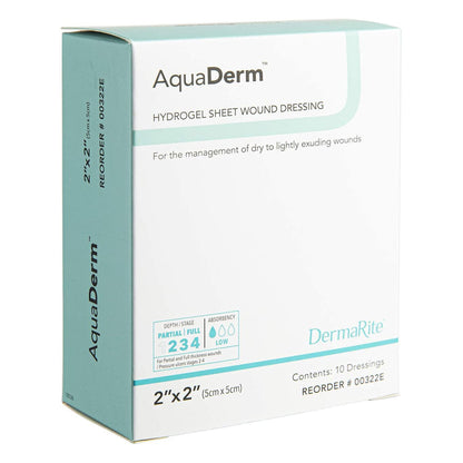 AquaDerm Hydrogel Wound Dressing Sheet 2 x 2 Inch Sterile