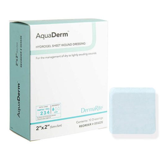 AquaDerm Hydrogel Wound Dressing Sheet 2 x 2 Inch Sterile