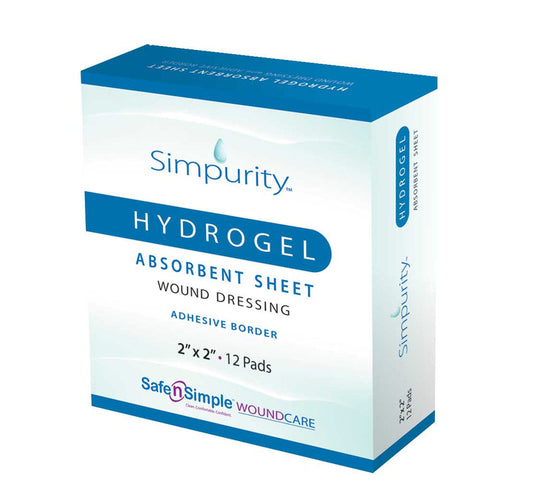 Simpurity HydroGel Wound Dressing 2 x 2 Inch Sterile with Border