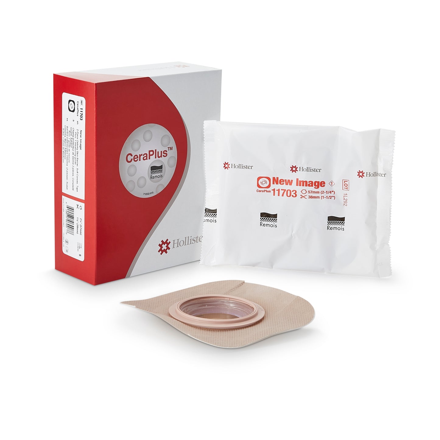 Ostomy Barrier New Image CeraPlus Trim to Fit, Extended Wear Adhesive Tape Borders