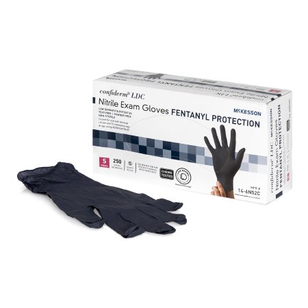 Exam Glove McKesson Confiderm LDC NonSterile Nitrile Standard Cuff Length Fully Textured Blue Chemo Tested / Fentanyl Tested