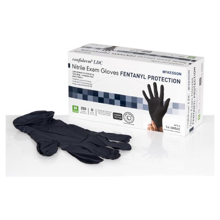 Exam Glove McKesson Confiderm LDC NonSterile Nitrile Standard Cuff Length Fully Textured Blue Chemo Tested / Fentanyl Tested