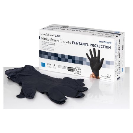 Exam Glove McKesson Confiderm LDC NonSterile Nitrile Standard Cuff Length Fully Textured Blue Chemo Tested / Fentanyl Tested