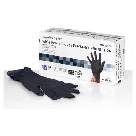 Exam Glove McKesson Confiderm LDC NonSterile Nitrile Standard Cuff Length Fully Textured Blue Chemo Tested / Fentanyl Tested