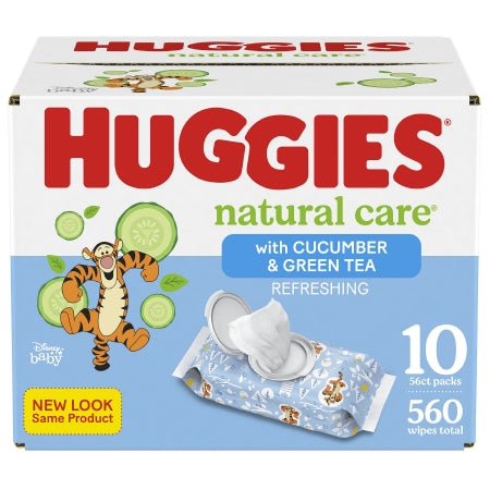 Baby Wipe Huggies Natural Care Refreshing Soft Pack Cucumber / Green Tea Scent 560 Count