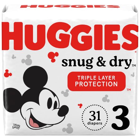 Unisex Baby Diaper Huggies Snug & Dry Disposable Heavy Absorbency