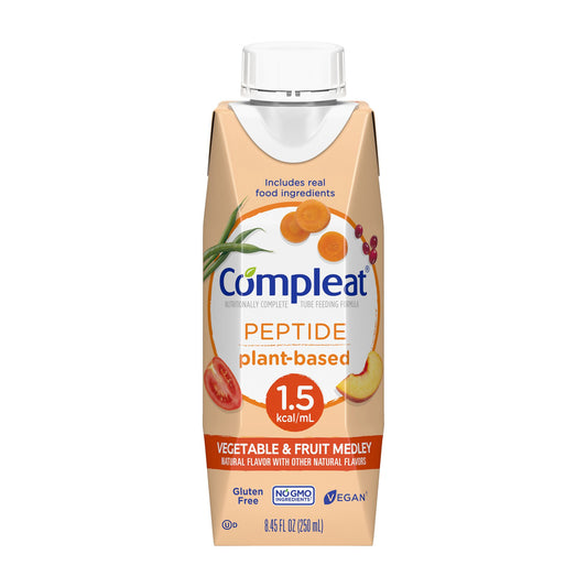 Compleat Peptide 1.5 Oral Supplement Liquid Vegetable-Fruit Flavor 8.45 oz Carton