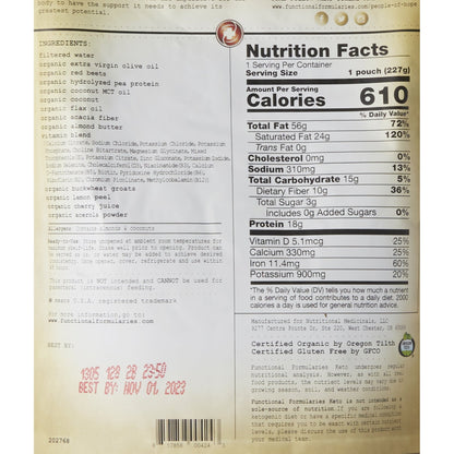 Keto Peptide Flavored Ketogenic Oral Supplement Liquid 8 oz Pouch