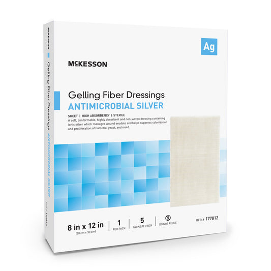 McKesson Silver Gelling Fiber Dressing 8 x 12 Inch Sterile
