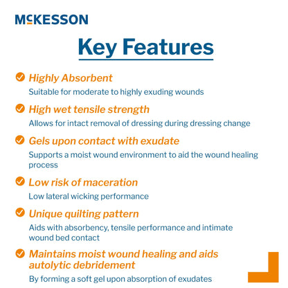McKesson Silver Gelling Fiber Dressing 8 x 12 Inch Sterile