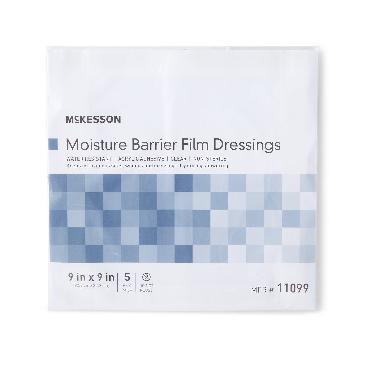 McKesson IV Site Barrier Protector – Clear Waterproof Dressings 9x9 Inch & 10x12 Inch NonSterile