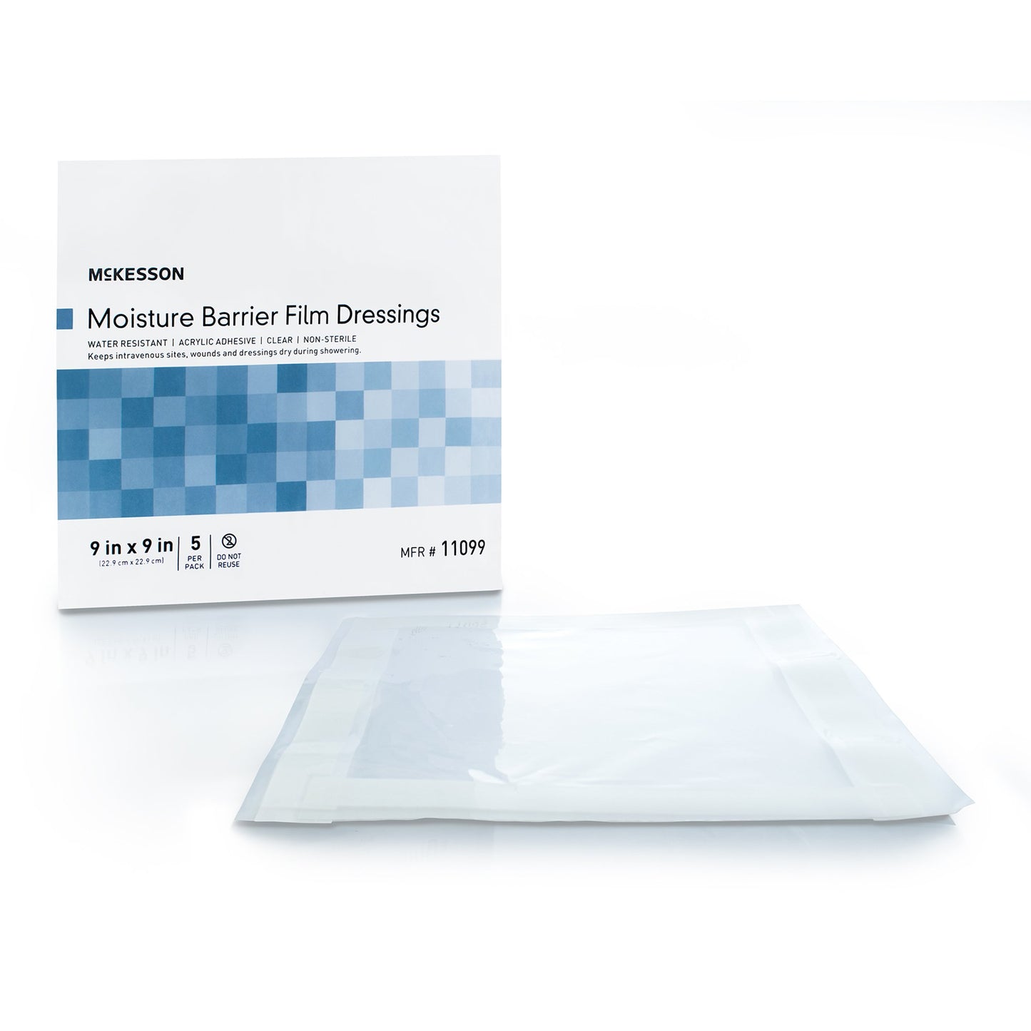 McKesson IV Site Barrier Protector – Clear Waterproof Dressings 9x9 Inch & 10x12 Inch NonSterile