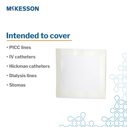 McKesson IV Site Barrier Protector – Clear Waterproof Dressings 9x9 Inch & 10x12 Inch NonSterile