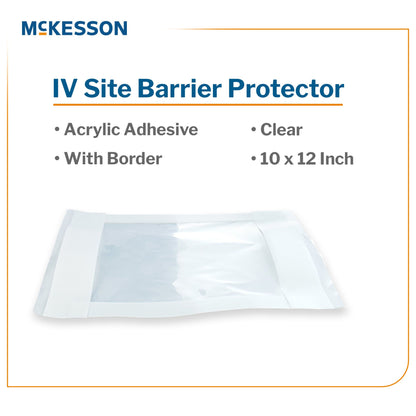 McKesson IV Site Barrier Protector – Clear Waterproof Dressings 9x9 Inch & 10x12 Inch NonSterile