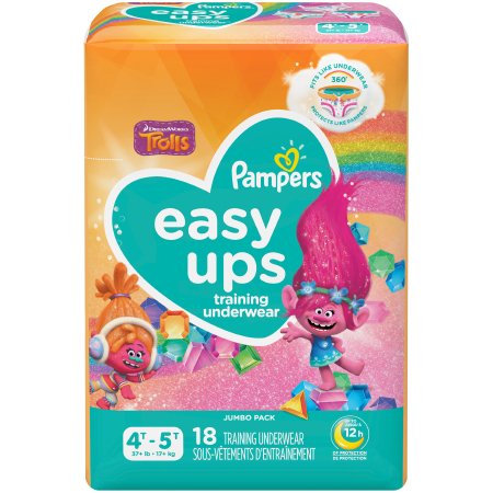 Toddler Training Pants Pampers Easy Ups Pull On with Tear Away Seams Size 2T to 3T Disposable Moderate Absorbency