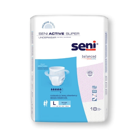 Underwear Seni Active Super Pull On with Tear Away Seams X-Large Disposable Moderate Absorbency