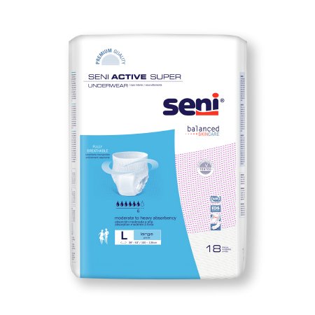 Underwear Seni Active Super Pull On with Tear Away Seams X-Large Disposable Moderate Absorbency