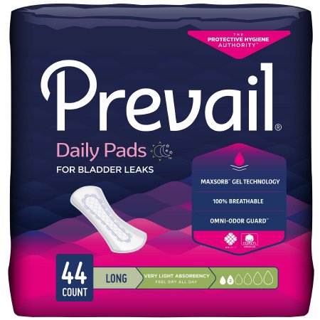 Bladder Control Pad Prevail Daily Light Absorbency Polymer Core