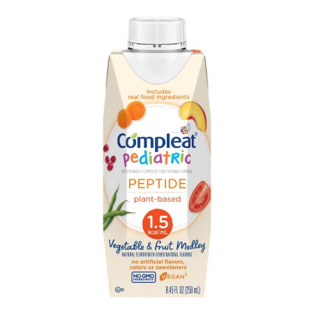 Pediatric Tube Feeding Formula Compleat Peptide 1.5 Vegetable / Fruit Medley 8.45 oz. Carton Liquid Plant and Peptide Based