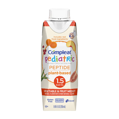 Compleat Peptide 1.5 Pediatric Tube Feeding Formula Vegetable Fruit Flavor 8.45 oz Carton