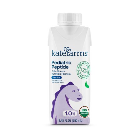 Pediatric Oral Supplement Kate Farms Pediatric Peptide 1.0 Vanilla Flavor 8.45 oz. Carton Liquid Organic Hydrolyzed Pea Protein