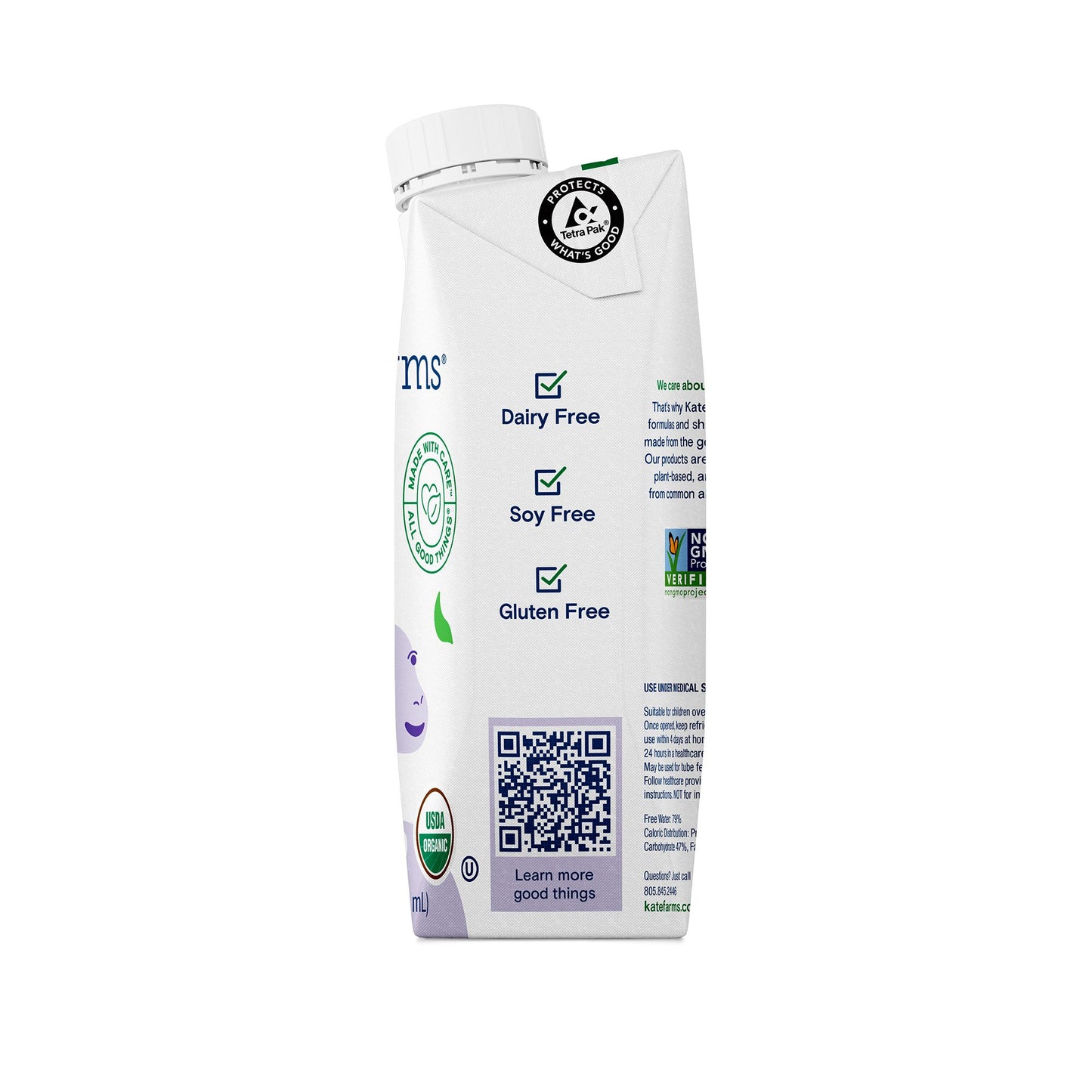 Kate Farms Pediatric Peptide 1.0 Pediatric Oral Supplement Vanilla 8.45 oz Carton Organic Hydrolyzed Pea Protein