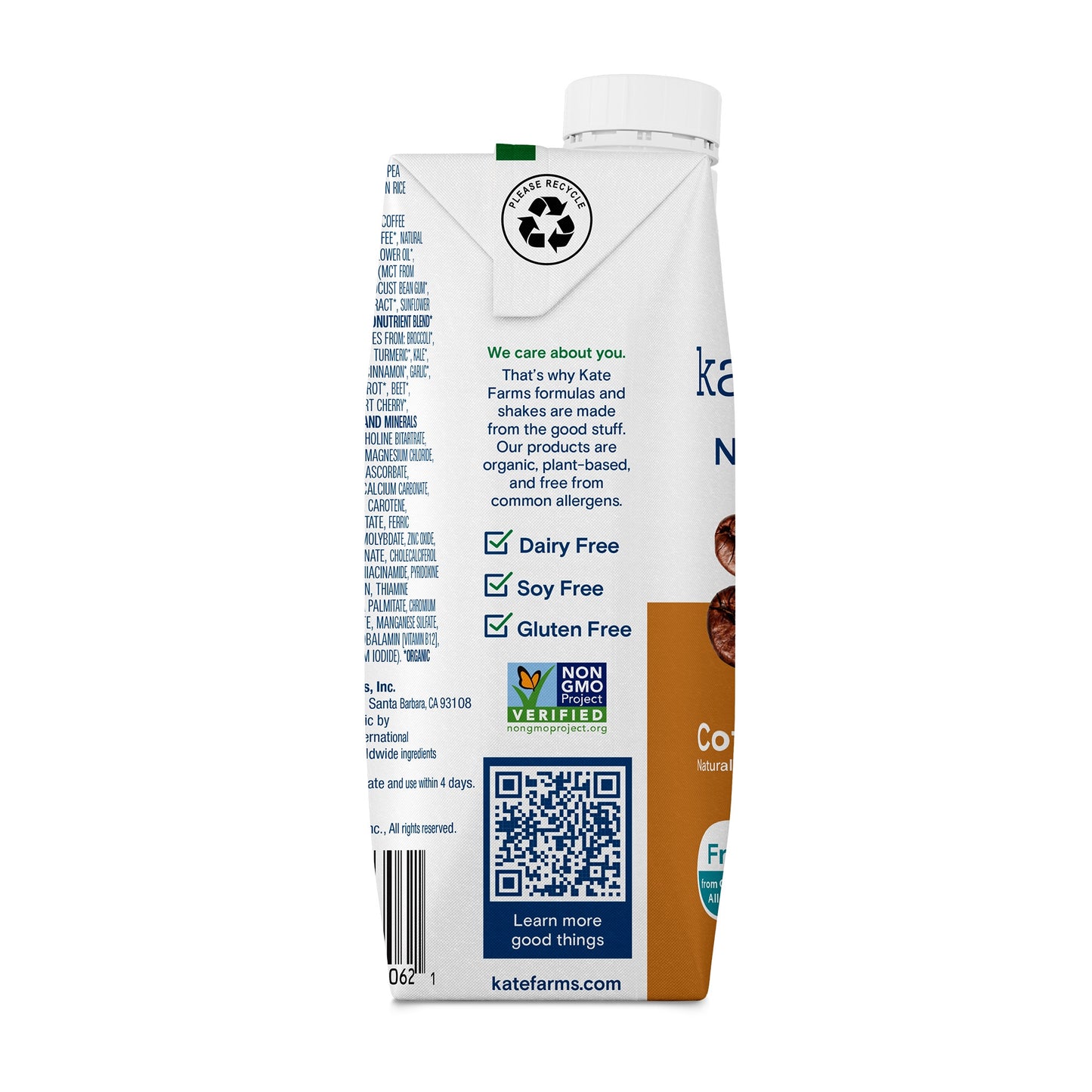 Kate Farms Nutrition Shake Coffee Flavor Liquid 11 oz Carton Plant-Based Supplement