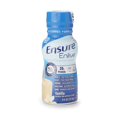 Oral Supplement Ensure Enlive Advanced Therapeutic Nutrition Shake Vanilla Flavor Liquid 8 oz. Bottle