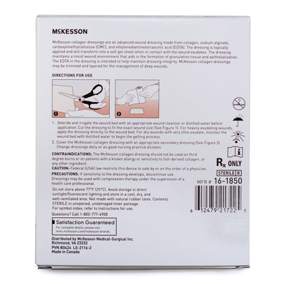 McKesson Collagen Dressing 2 x 2 Inch Sterile Wound Dressing Sheets