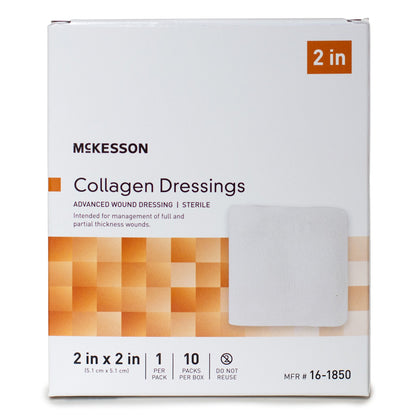 McKesson Collagen Dressing 2 x 2 Inch Sterile Wound Dressing Sheets