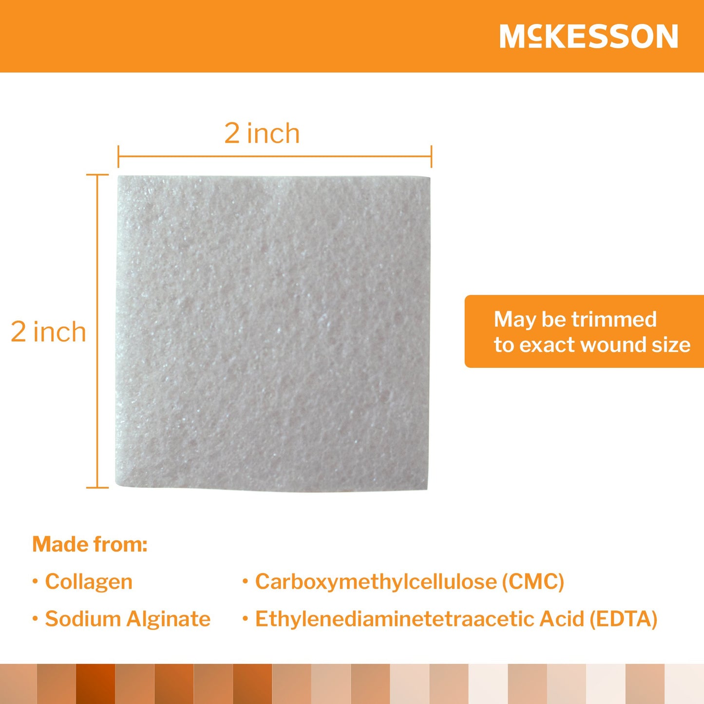 McKesson Collagen Dressing 2 x 2 Inch Sterile Wound Dressing Sheets