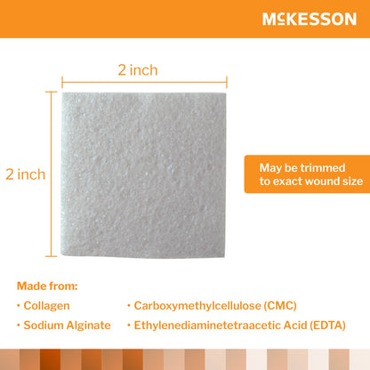 McKesson Collagen Dressing 2 x 2 Inch Sterile Wound Dressing Sheets