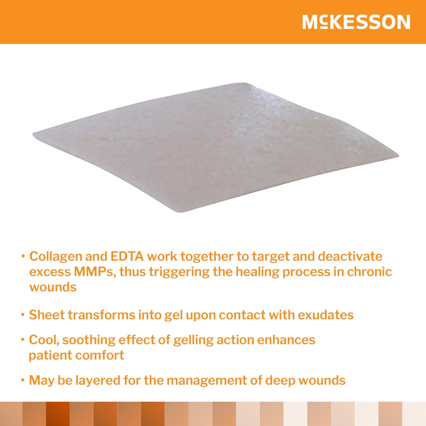 McKesson Collagen Dressing 2 x 2 Inch Sterile Wound Dressing Sheets