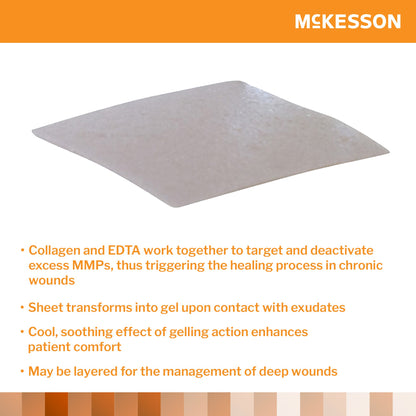 McKesson Collagen Dressing 2 x 2 Inch Sterile Wound Dressing Sheets