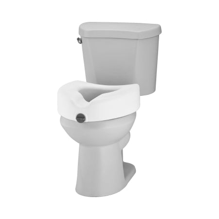 Locking Raised Toilet Seat Nova 5 Inch Height White 300 lbs. Weight Capacity